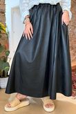 Made in Italy Runa Leather Look Skirt Black